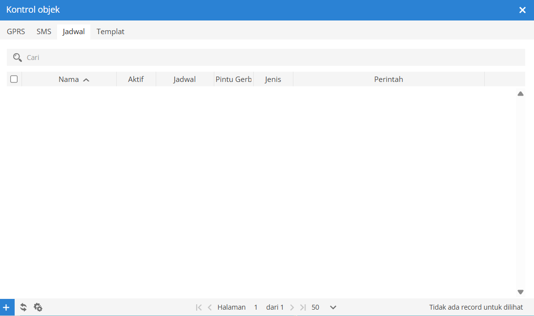 Tampilan Sub-Menu Jadwal