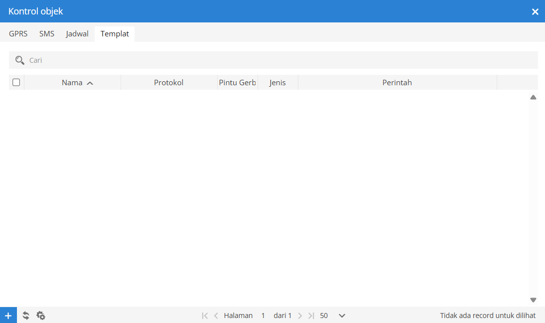 Tampilan Sub-Menu Template Perintah